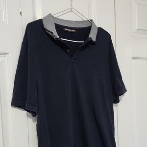 Michael Kors Men's Dark Polo with Gray Collar